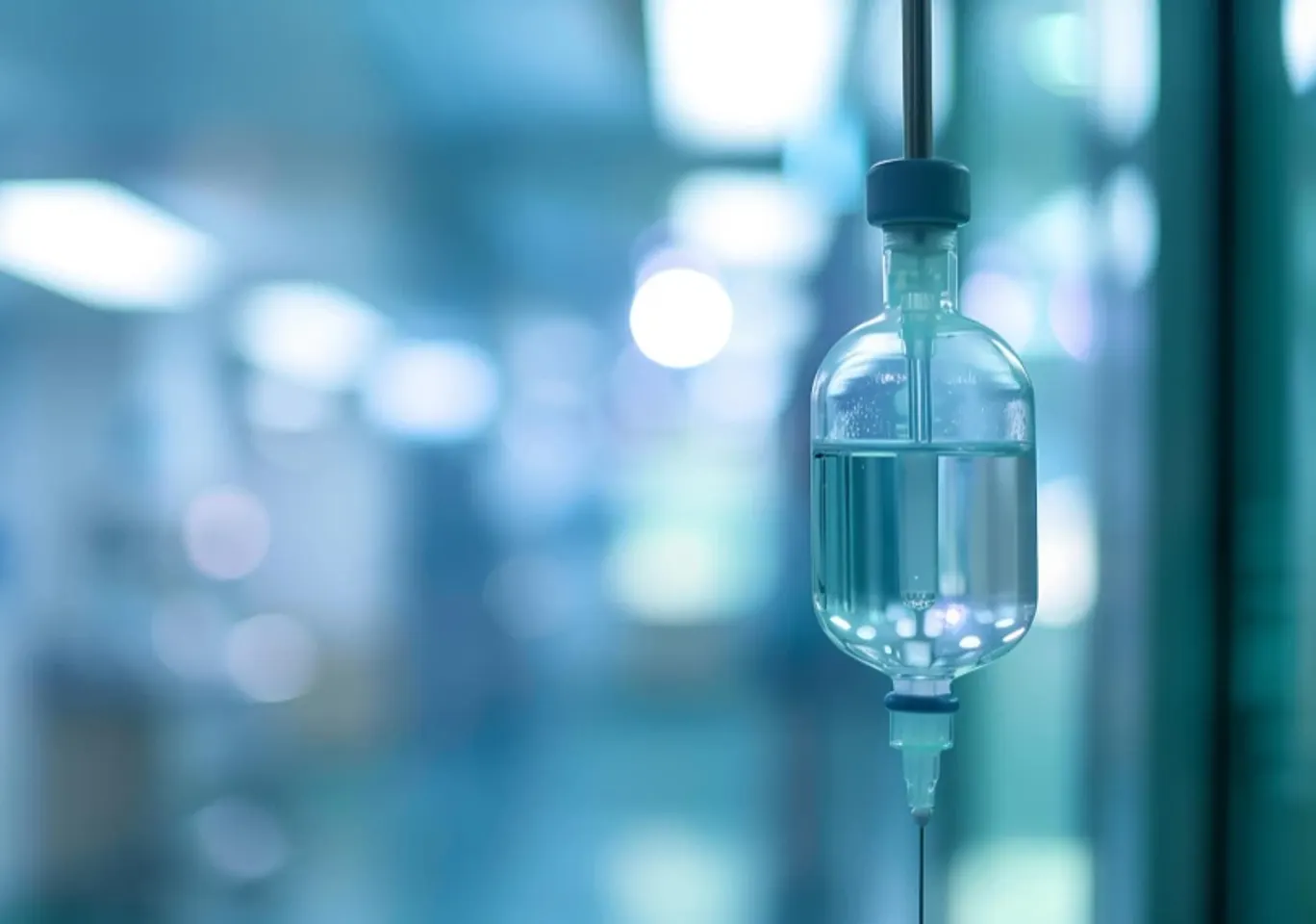 Detoks alkoholowy Lubień Kujawski: butelka infuzyjna zawieszona w gabinecie